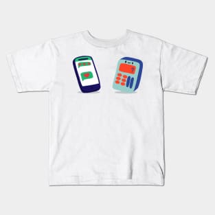 Phone loves calculator; funny; graphic; love; cartoon; character; humor; humorous; cute; joke; cool; gift for dad; gift for man; gift for husband; Kids T-Shirt